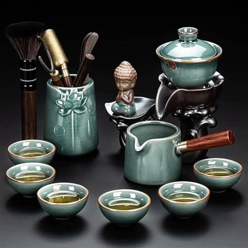 AGYSVGZ Teeservice Für Erwachsene 2024 Teetasse Set Reise Tee-Set Kung Fu Tee-Set Chinesische Tee-Set Moderne Automatische Tee-Set Bone China Teekanne Teekanne Teeservice Teekannen(G)