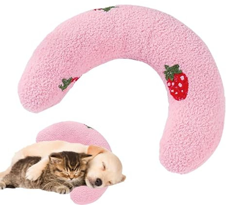 Aizuoni Hundebettkissen,Beruhigungskissen für Hunde, Hundekissen Nackenkissen, Wurfkissen halber Donut, beruhigendes Spielzeug-Welpenkissen für Haustiere, Stickmuster-Hundebettkissen für Hunde und