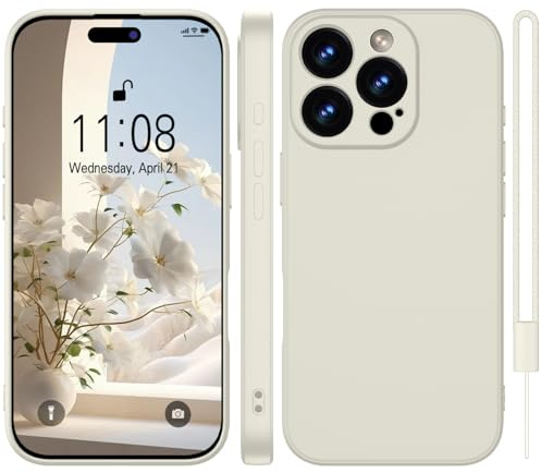 WXX für iPhone 16 Pro Hülle Silikon Case 6.3'' Retro Weiß | Handyhülle für iPhone 16 Pro Dünn Slim mit Microfiber,Kratzfeste Rundumschutz Case Hülle