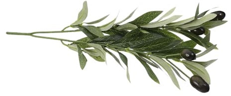 Cabilock Fruit d'olive simulé rameaux d'olivier tiges Ornement de Mariage Faux décor végétal Plante Verte simulée décor de Plantes domestiques Plante Artificielle Plastique Green