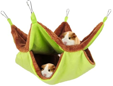 Amaca cincillà per gabbia,Amaca per criceto | Amaca per piccoli animali a doppio strato - Aliante per zucchero portatile, biancheria da letto sospesa per animali domestici, gabbia per piccoli animali