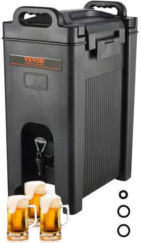 VEVOR Distributeur de Boissons Isotherme 19 L Distributeur d’Eau Chaude et Froide Non Électrique Conservation 10 H Conteneur Isotherme avec Robinet Portable LDPE Alimentaire pour Camping Restauration