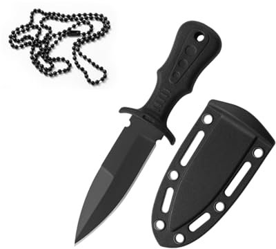 GUTERTOP 1 Stück Neck Knife, 12Cm Edc Messer mit Scheide, Edelstahl Outdoormesser für Outdoor Survival Selbstverteidigung