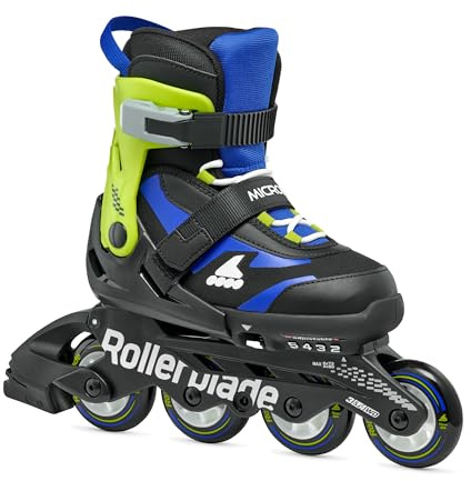 Rollerblade MICROBLADE, Inline-Skates für Jungen, Freizeit Inliner, Kinder, Schwarz/Blau, 36.5-40.5