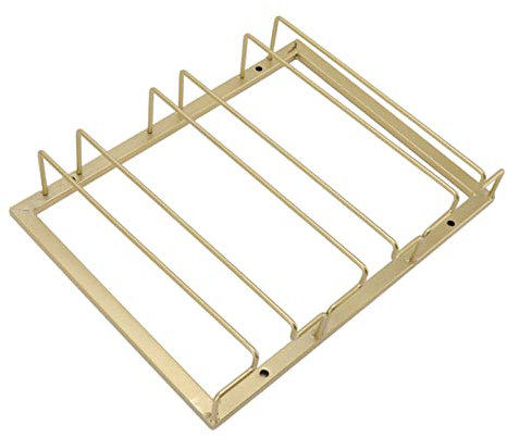 Akozon Iron Art Upside Down Weinglashalter Im Europäischen Stil Zum Aufhängen von Weingläsern Unter Dem Schrank, Schwarz (Gold)