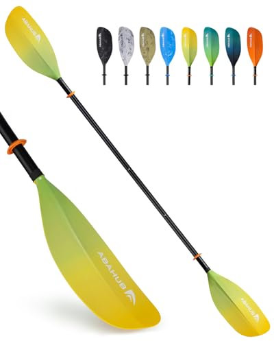 Abahub Remo Kayak Ajustable 230cm a 250cm Pala Doble de Aluminio para Kayak Bote de Remos Canoa Vástago de Aleación de Aluminio Cuchillas de Plástico