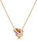 Linawe Edelsteine Kette Rosegold Damen, Statement Schmuck Halskette für Frauen, Kettenanhänger Necklace Schmuckset, Edelstahl Kristall Kette mit Anhänger, Kupfer Collier Damenschmuck