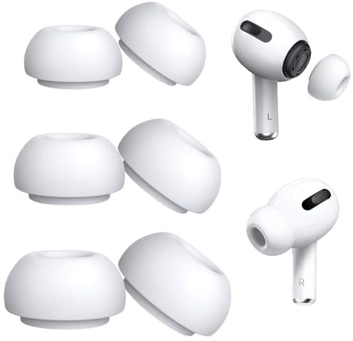 6PCS Replacement Ear Tips Compatible with AirPods Pro and EarPods, Silicone Earbuds for Noise Isolation and Comfort