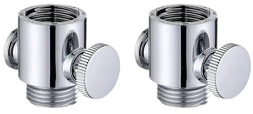 Shower Head Water Shut Off Valve, G1/2'' Universal Water Flow Control Valve, Water Flow Regulator for Shower Arm and Hose or Bidet Sprayer, Pack of 2, Silver