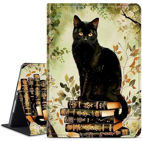 Dikoer for iPad (A16) 11th Gen 11 Inch 2025/iPad 10th Gen 10.9 2022 Case | Slim Leather Anti-Slip Multi-Angle Viewing Stand Shockproof Protective Smart Cover for Travel Office Home, Book Cat