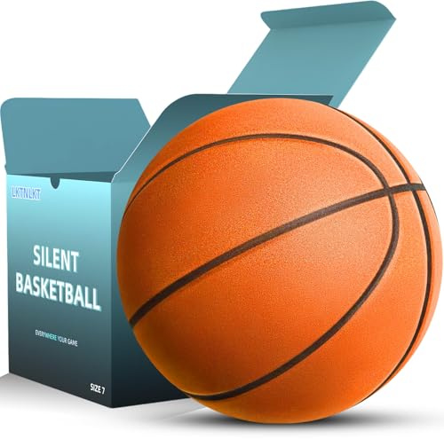 LKTNLKT Silent Basketball Größe 7 (74,9 cm) - Gerillter Airless-Schaumstoff Indoor-Basketball für leises Dribbling und Indoor-Training, Pro PU-Material - Erzielen Sie echtes Gefühl Höherer