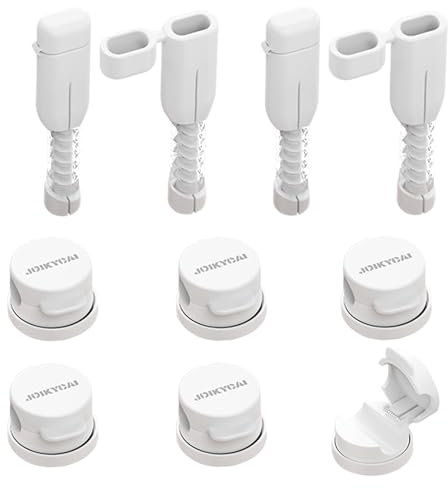 Combo Cord Organizer Holder and Type C Cable Protector JOIKYCAI, Wire Charger Holder for Nightstand, Kitchen Appliances, Office Supplies, Phone Cable, Wall, Car - White, 6+4
