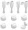 Combo Cord Organizer Holder and Type C Cable Protector JOIKYCAI, Wire Charger Holder for Nightstand, Kitchen Appliances, Office Supplies, Phone Cable, Wall, Car - White, 6+4