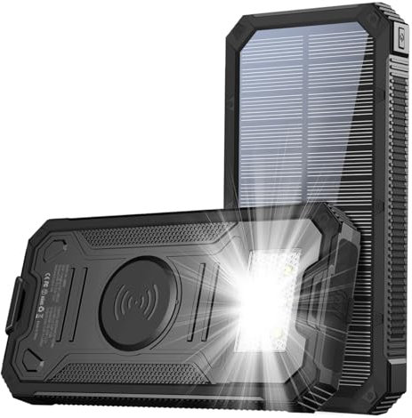 power bank fast charging,Power Bank, 20000Mah Wireless with Flashlight And USB C Input/Output, Pack for Hiking Travel,Black