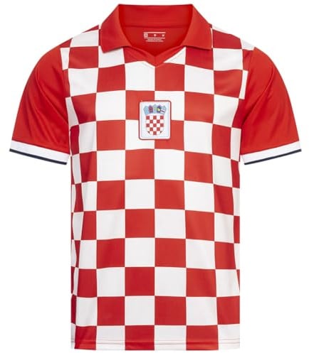 JELEX Retro History Herren Trikot | mit eingesticktem Logo & Kurzarm | Nostalgie-Design für Fußballfans | ideal für Sammler (DE/NL/SE/PL, Alphanumerisch, L, Regular, Regular, Kroatien)