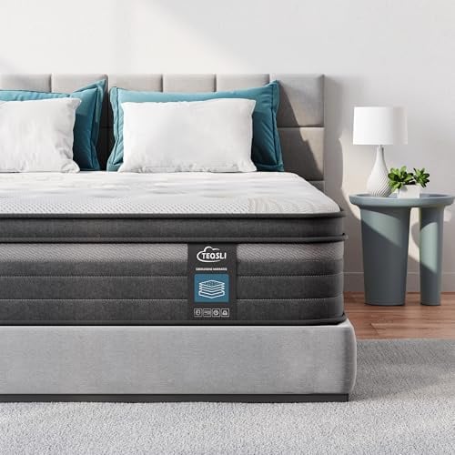 TeQsli Gel Taschenfederkernmatratze 140x200 cm 25 cm Höhe H3 Härtegrad, Ergonomische 9-Zonen Matratze, Orthopädische Federkernmatratze mit Gel-Memory-Schaum, Öko-Tex & CertiPUR Zertifiziert