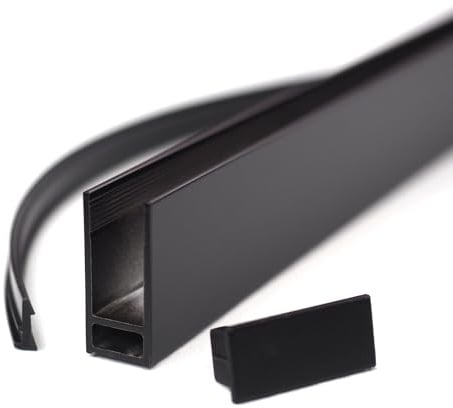 WITEN&NOCK Wandanschlussprofil Länge 200cm für Glaswand 10 mm,schwarz matt | HOCHSTADL Duschprofil aus Aluminium zur Befestigung von Walk In Duschabtrennungen, Duschkabinen und Seitenwänden