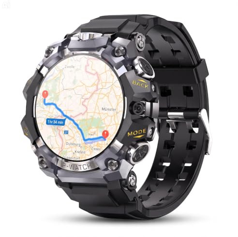 GiDaCom Smartwatch 4G Android indipendente T-Rex Q668 Pro con GPS e Videochiamate Display AMOLED 1.95 4GB+32GB, Doppia Fotocamera 8MP, Frequenza Cardiaca, Pressione, Sonno, SpO2 – Supporta SIM