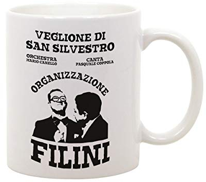 bubbleshirt Tazza Mug in ceramica ragionier ugo Veglione di San Silvestro - organizzazione Filini - film cult anni '80