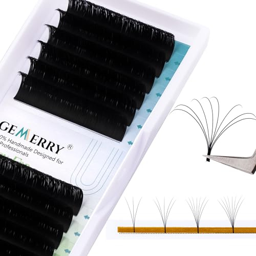 GEMERRY Easy Fan Lash Extensions 0.07mm 14mm D curl Russian Volume | Noir Lash Tray Automatic Flowering Blooming Self Fanning Lashes 3D 4D 5D 6D 8D Long Individual Volume Lashes