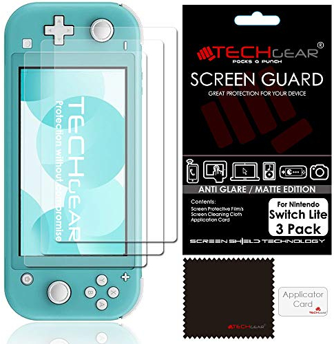 Switch Lite Protection Écran Anti-Reflet Mat [Pack of 3] TECHGEAR Film de Protection Écran Anti Reflet/Mat Compatible avec Nintendo Switch Lite