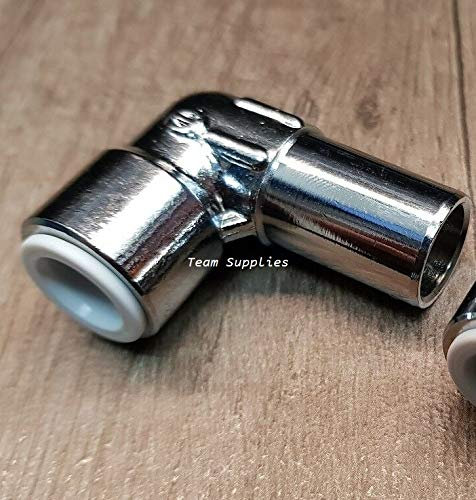 Teams 15mm x 10mm Push Fit Radiator Valve Chrome Reducing Elbow Single