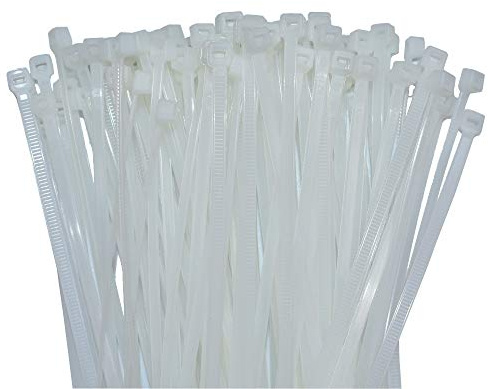 100 Kabelbinder alle Größen in schwarz weiss bunt Industriequalität (610x9,0, Weiß)