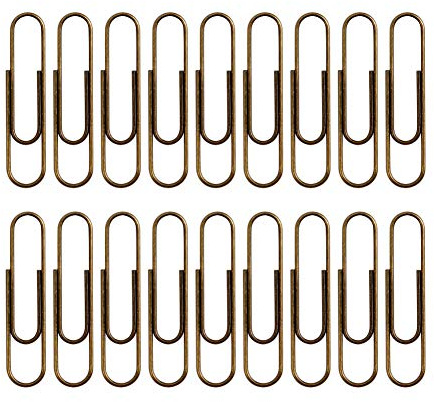 50 Stück 50 mm Metall Büroklammern für Büro Schule und persönlichen Gebrauch (Bronze)