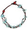 AueDsa Bracelet Cheville Femme Corde En Cuir Pierres Bracelet Cheville Femme Bleu Cair