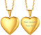 Suplight personalisiert Foto Halskette für Frauen Mädchen schlicht Herz Medaillon zum Öffnen mit Kette 18k vergoldet Herz Anhänger Bilder Amulett Schmuck für Jahrestag Valentinstag