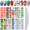 Kalolary 8 Blätter Nagel Aufkleber mit 1 Stücke Nagelfeile, Weihnachten Nagelaufkleber Nail Art Decals Aufkleber Sticker Selbstklebende Maniküre Sticker Schöne Mode Dekoration Nagelsticker(B)