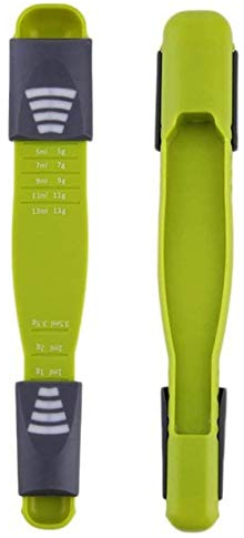 Bessy shop Cuchara Ajustable,2 cucharas medidoras Ajustables,8 Puestos Cucharas medidoras de Polvo Ajustables para Ingredientes líquidos Secos Cocina multifunción Escala Deslizante