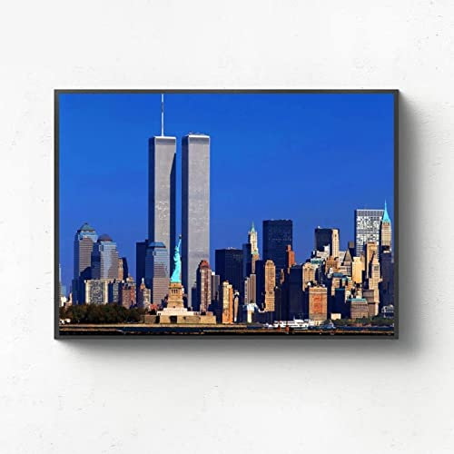 Leinwand Poster Bilder World Trade Center Poster und Drucke Leinwand Kunst Dekorative Wandbilder für Wohnzimmer Wohnkultur Malerei 60x90cm