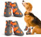 AQH 4Pcs Hundeschuhe, Aktualisiert Pfotenschutz für Hunde mit Anti-Rutsch Sohle, Atmungsaktiv Hundestiefel mit reflektierenden Riemen für Hunde (Orange, Breite Größe 3: 3,6-4,0 cm)