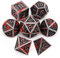 Haxtec Bloodstained Metal DND Dice Set Blood On Dice D&D Polyhedral RPG Dice With Leather Dice Bag for Dungeons and Dragons Gifts TTRPG