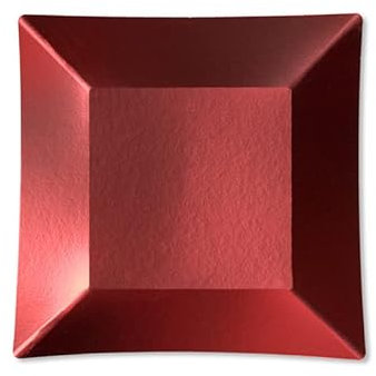 Piatti Piani di Carta Quadrati Rosso Satinato Wasabi 19 x 19 cm 50 Pz