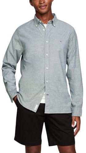 Tommy Hilfiger Chemise Homme Core 1985 Flex Oxford Manches Longues, Bleu (Desert Sky), M