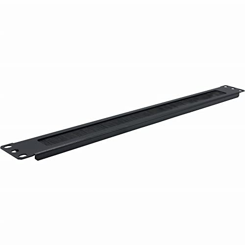 Rockstable NWSZ 1 He, 19 Blende mit Bürstendichtung, Kabelmanagementtafel, Schwarz, Stahl, 1U, Oval, 48,3 cm (19 Zoll)