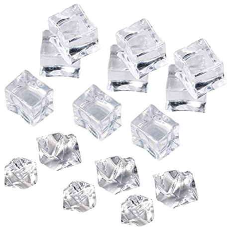 PRETYZOOM 200st Simuliertes EIS Deko-eiswürfel Aus Acryl Kristall EIS Felsen Fotografie Gefälschte Eiswürfel Fotografie Requisiten Klare Eisblöcke Klare Vasen Getränke Whiskey Weiß Plastik