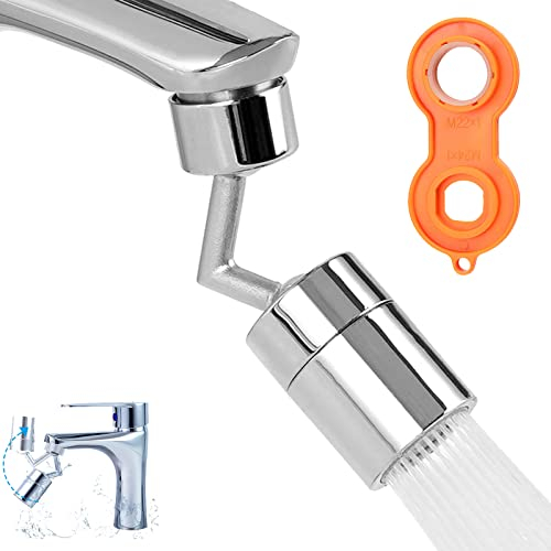 720 Grad Wasserhahn Luftsprudler,Wasserhahn Sprudler,Alles Kupfermaterial,Sieb für Wasserhahn,Mit Schraubenschlüssel für Wasserhähne,Wasserhahn Aufsatz Küche,Zubehör für Waschbecken,Wohnmobilzubehör