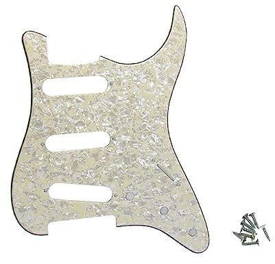 ROZILO SSS Schlagbrett für Stratocaster, kein Schraubenloch, für Fender Strat Squier Gitarre Part Aged Pearl