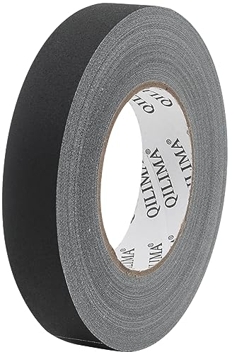 QILIMA Nastro in tessuto nero, 25 mm x 55 m, Gaffer Tape rimovibile, opaco e antiriflesso