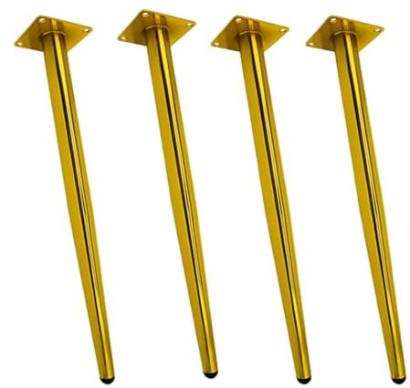 4 Stück Neigbare Möbelbeine aus Metall,Schräge Möbelfüße, konische Möbelfüße,DIY Ersatz Möbelbeine,für Tische Sofas TV-Schränke Stühle Schränke,Gold (60cm/23.6in)