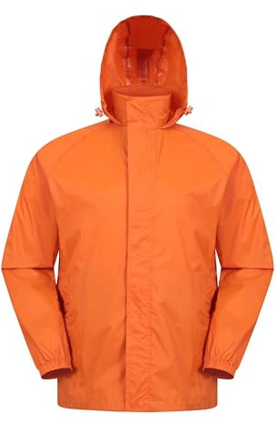 Mountain Warehouse Pakka Mens Waterproof Rain Jacket Orange S