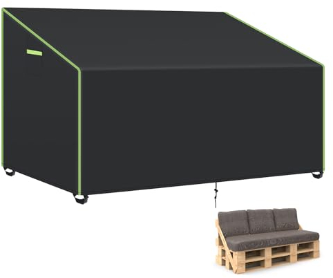 GARPROVM Abdeckung für Palettenmöbel, Schutzhülle für Gartenbank Wetterfest Abdeckung Palettenbank Outdoor, 420D Oxford Stoff Wasserdicht Abdeckhaube für Gartensofa Loverseat, 160x99x89cm