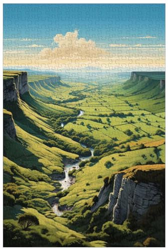 AiQima Wooden Jigsaw Puzzles,Jigsaw Puzzle for Adult, Map of the Everglades of North Yorkshire/a/500