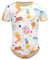 IBAKOM Men's Cute Print Pyjamas Bodysuit Leotard Top Short Sleeve Romper Pjs Nightwear Sleepwear Orange L