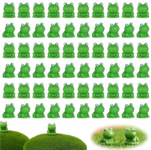 YaLiyA 60 Mini Ranas Mini Figuras de Rana de resinamini Figuras de Rana pequeña para Acuario jardín Paisaje casa de muñecas decoración en Miniatura decoración de macetas Manualidades