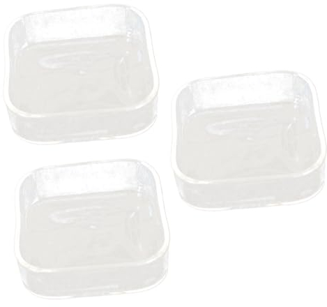 Ipetboom Reptichip 3St Futternapf aus Glas Glaskugel Schildkröten-Wassernapf schleichtiere Reptiliennapf Futterspender für Haustiere Quadrat Fressnapf Aquarium Zubringer Haustiernapf