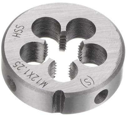 QUARKZMAN Runde Schneideisen, Metrisches M12 x 1,25 Gewinde (Rechtsgewinde), Hochgeschwindigkeitsstahl (HSS) Schneideisen Reparaturwerkzeug